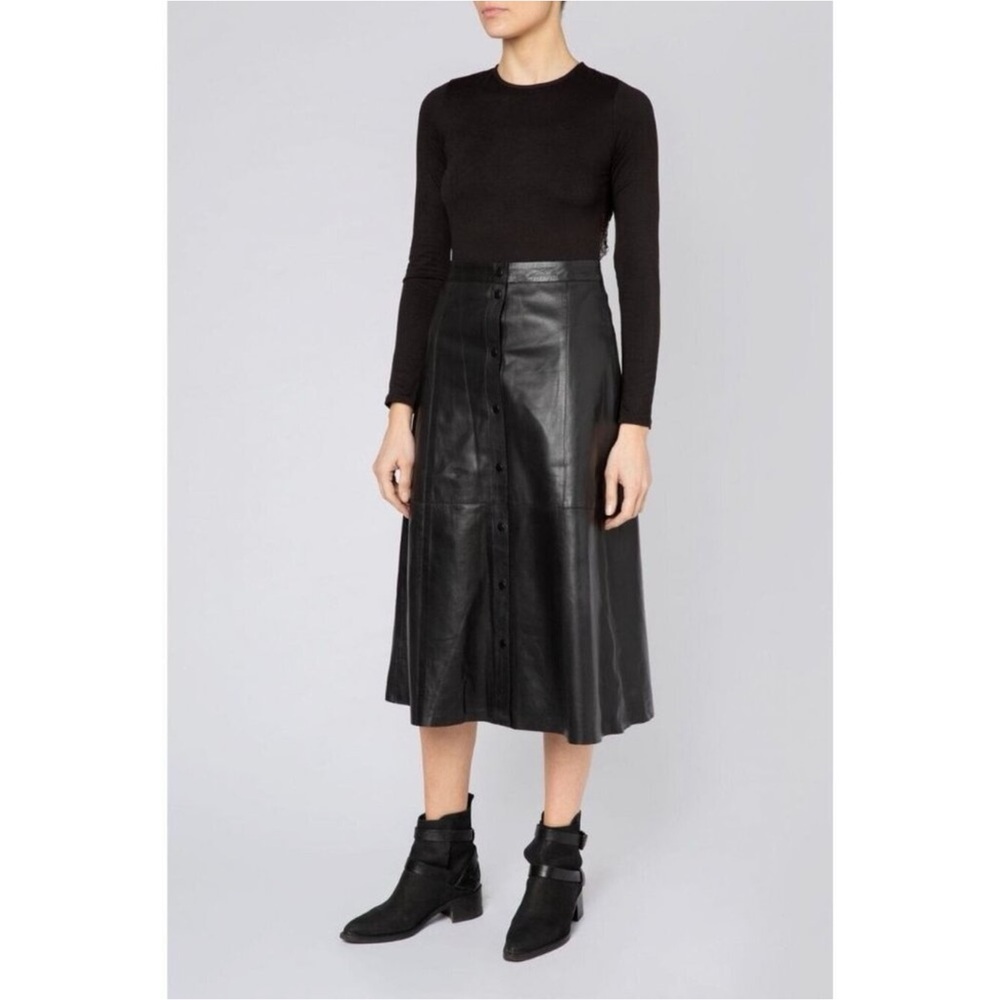 Muubaa Leather Popper Skirt A Line